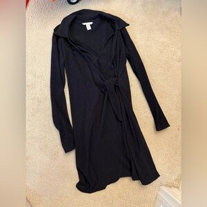 H&M Long Sleeve Ribbed Nursing Wrap Dress size M